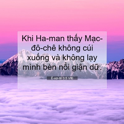 Picture 07 - Ê-xơ-tê 3:5 VIE - Khi Ha-man thấy Mạc-đô-chê không cúi - Bible Verse Picture
