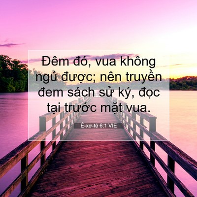 Picture 07 - Ê-xơ-tê 6:1 VIE - Đêm đó, vua không ngủ được; nên - Bible Verse Picture