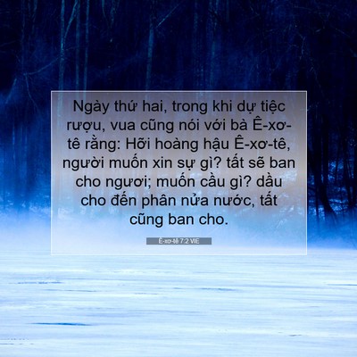 Picture 07 - Ê-xơ-tê 7:2 VIE - Ngày thứ hai, trong khi dự tiệc rượu, - Bible Verse Picture