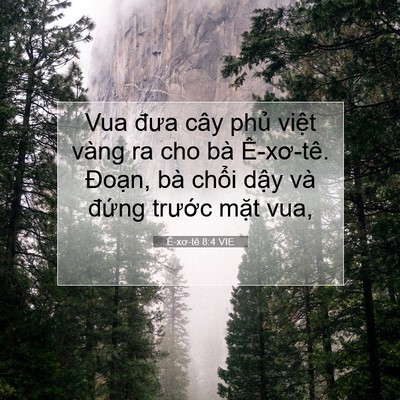 Picture 07 - Ê-xơ-tê 8:4 VIE - Vua đưa cây phủ việt vàng ra cho bà - Bible Verse Picture