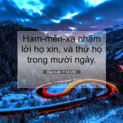 Picture 07 - Ða-ni-ên 1:14 VIE - Ham-mên-xa nhậm lời họ xin, và thử họ - Bible Verse Picture