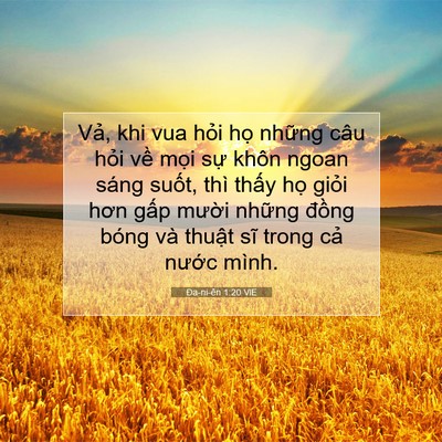 Picture 07 - Ða-ni-ên 1:20 VIE - Vả, khi vua hỏi họ những câu hỏi về - Bible Verse Picture