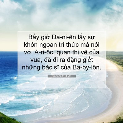 Picture 07 - Ða-ni-ên 2:14 VIE - Bấy giờ Đa-ni-ên lấy sự khôn ngoan - Bible Verse Picture