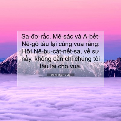 Picture 07 - Ða-ni-ên 3:16 VIE - Sa-đơ-rắc, Mê-sác và A-bết-Nê-gô tâu - Bible Verse Picture