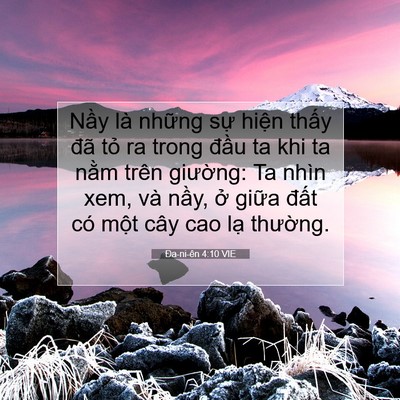 Picture 07 - Ða-ni-ên 4:10 VIE - Nầy là những sự hiện thấy đã tỏ ra - Bible Verse Picture