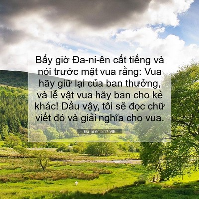 Picture 07 - Ða-ni-ên 5:17 VIE - Bấy giờ Đa-ni-ên cất tiếng và nói - Bible Verse Picture