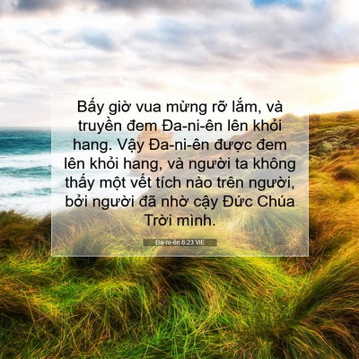 Picture 07 - Ða-ni-ên 6:23 VIE - Bấy giờ vua mừng rỡ lắm, và truyền - Bible Verse Picture