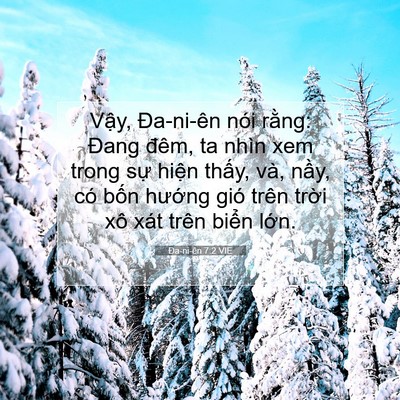 Picture 07 - Ða-ni-ên 7:2 VIE - Vậy, Đa-ni-ên nói rằng: Đang đêm, ta - Bible Verse Picture