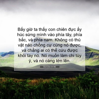 Picture 07 - Ða-ni-ên 8:4 VIE - Bấy giờ ta thấy con chiên đực ấy húc - Bible Verse Picture