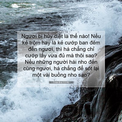 Picture 07 - Ô-ba-đi-a 1:5 VIE - Ngươi bị hủy diệt là thể nào! Nếu - Bible Verse Picture