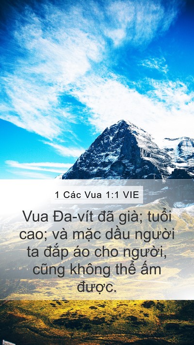 1 Các Vua 1:1 VIE Mobile Phone Wallpaper - Vua Đa-vít đã già; tuổi cao; và mặc - Mobile Bible Verse Wallpaper
