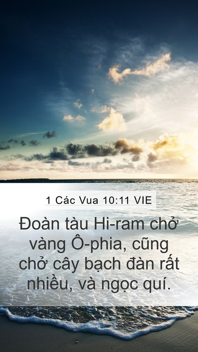 1 Các Vua 10:11 VIE Mobile Phone Wallpaper - Đoàn tàu Hi-ram chở vàng Ô-phia, cũng - Mobile Bible Verse Wallpaper