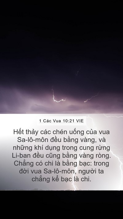 1 Các Vua 10:21 VIE Bible Verse Image