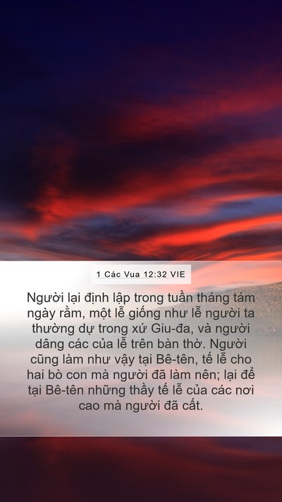 1 Các Vua 12:32 VIE Bible Verse Image