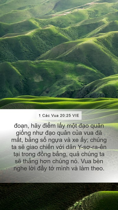 1 Các Vua 20:25 VIE Mobile Phone Wallpaper - đoạn, hãy điểm lấy một đạo quân - Mobile Bible Verse Wallpaper