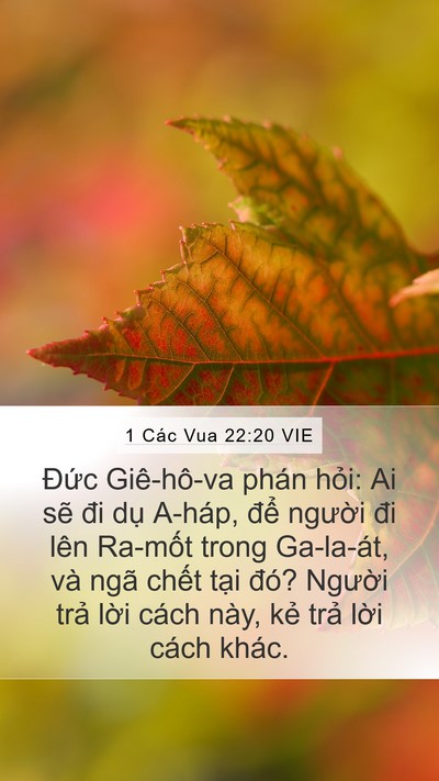 1 Các Vua 22:20 VIE Bible Verse Image
