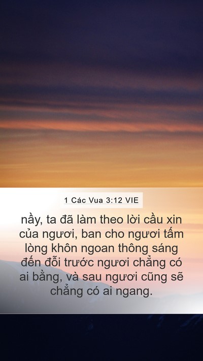 1 Các Vua 3:12 VIE Bible Verse Image