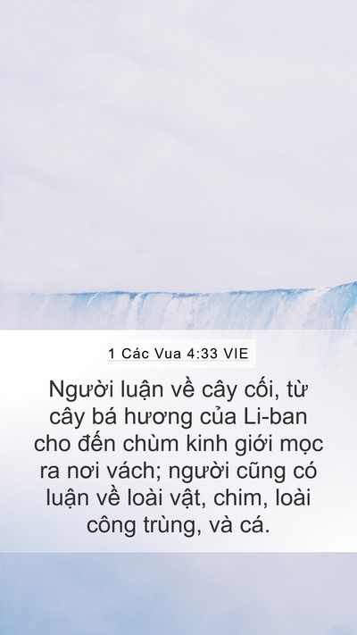 1 Các Vua 4:33 VIE Bible Verse Image