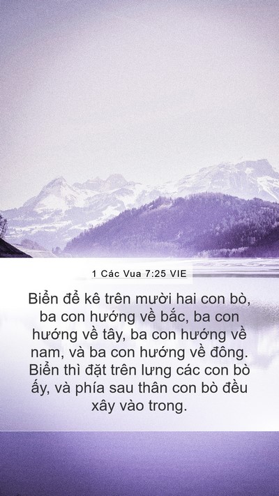 1 Các Vua 7:25 VIE Mobile Phone Wallpaper - Biển để kê trên mười hai con bò, ba - Mobile Bible Verse Wallpaper