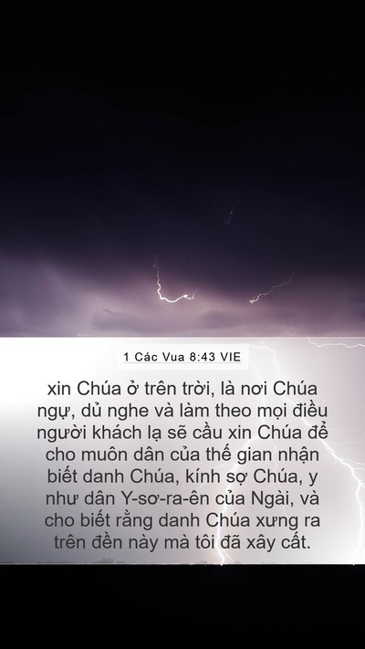 1 Các Vua 8:43 VIE Bible Verse Image
