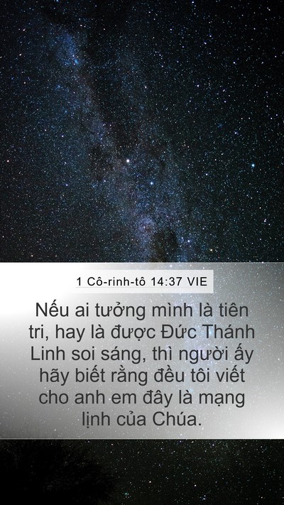 1 Cô-rinh-tô 14:37 VIE Mobile Phone Wallpaper - Nếu ai tưởng mình là tiên tri, hay là - Mobile Bible Verse Wallpaper