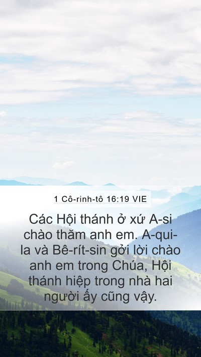 1 Cô-rinh-tô 16:19 VIE Bible Verse Image