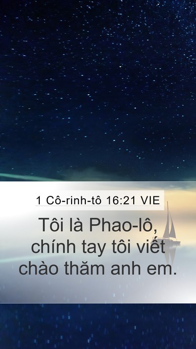 1 Cô-rinh-tô 16:21 VIE Bible Verse Image