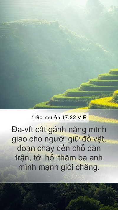 1 Sa-mu-ên 17:22 VIE Bible Verse Image