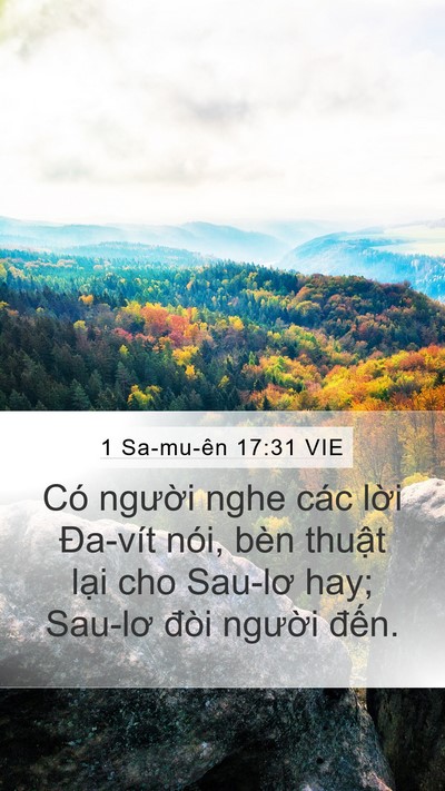 1 Sa-mu-ên 17:31 VIE Mobile Phone Wallpaper - Có người nghe các lời Đa-vít nói, bèn - Mobile Bible Verse Wallpaper