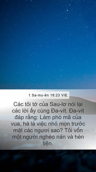 1 Sa-mu-ên 18:23 VIE Bible Verse Image