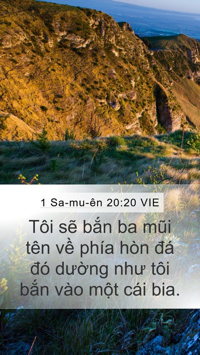1 Sa-mu-ên 20:20 VIE Mobile Phone Wallpaper - Tôi sẽ bắn ba mũi tên về phía hòn đá - Mobile Bible Verse Wallpaper