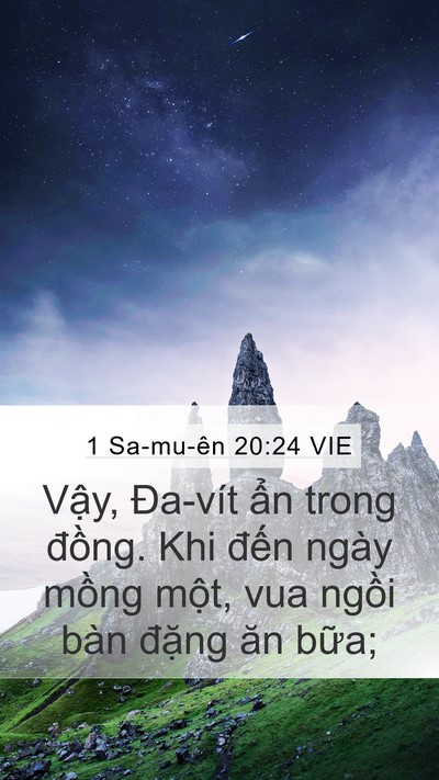1 Sa-mu-ên 20:24 VIE Mobile Phone Wallpaper - Vậy, Đa-vít ẩn trong đồng. Khi đến - Mobile Bible Verse Wallpaper