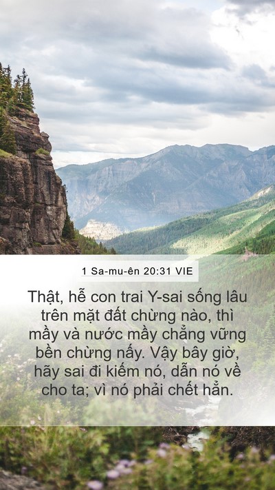 1 Sa-mu-ên 20:31 VIE Bible Verse Image