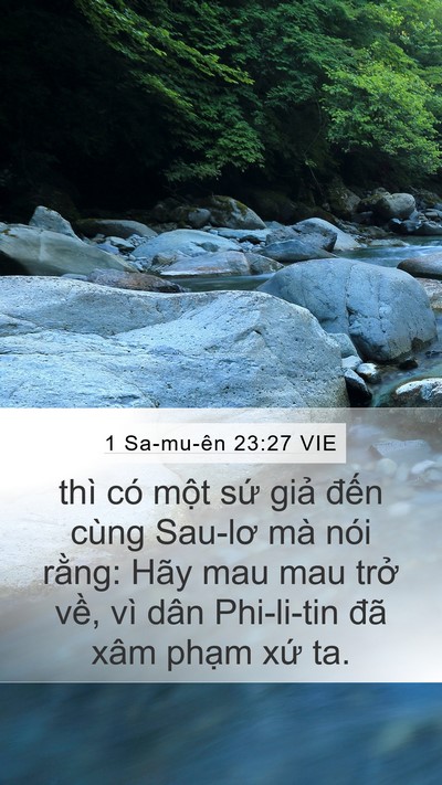 1 Sa-mu-ên 23:27 VIE Mobile Phone Wallpaper - thì có một sứ giả đến cùng Sau-lơ - Mobile Bible Verse Wallpaper