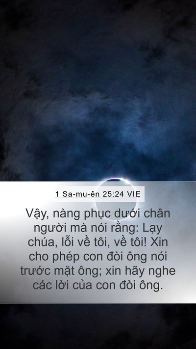 1 Sa-mu-ên 25:24 VIE Bible Verse Image