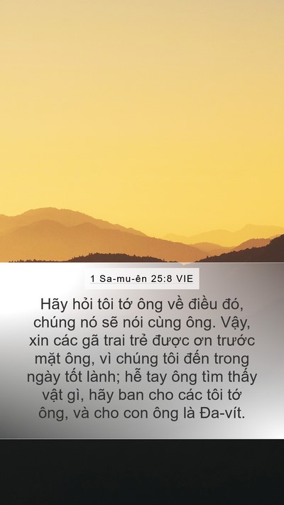 1 Sa-mu-ên 25:8 VIE Bible Verse Image