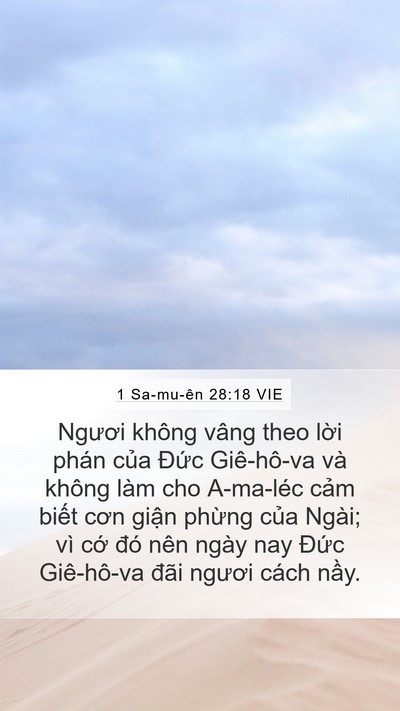 1 Sa-mu-ên 28:18 VIE Mobile Phone Wallpaper - Ngươi không vâng theo lời phán của - Mobile Bible Verse Wallpaper