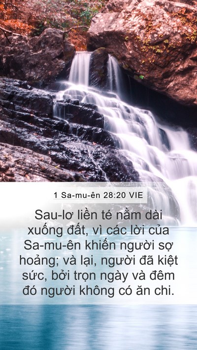 1 Sa-mu-ên 28:20 VIE Mobile Phone Wallpaper - Sau-lơ liền té nằm dài xuống đất, vì - Mobile Bible Verse Wallpaper