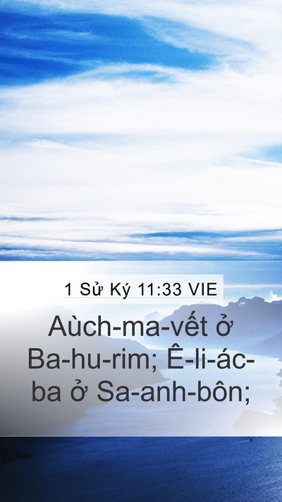 1 Sử Ký 11:33 VIE Bible Verse Image