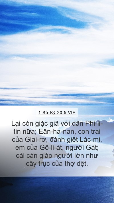 1 Sử Ký 20:5 VIE Bible Verse Image