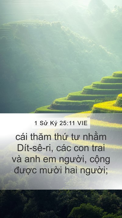 1 Sử Ký 25:11 VIE Mobile Phone Wallpaper - cái thăm thứ tư nhằm Dít-sê-ri, các con - Mobile Bible Verse Wallpaper
