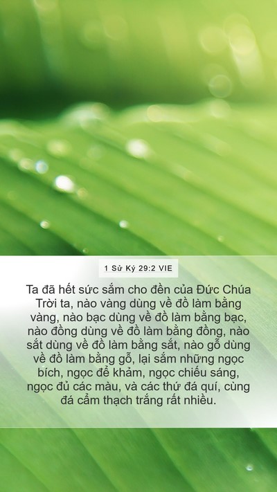 1 Sử Ký 29:2 VIE Bible Verse Image