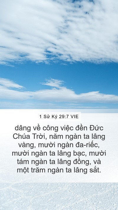 1 Sử Ký 29:7 VIE Bible Verse Image