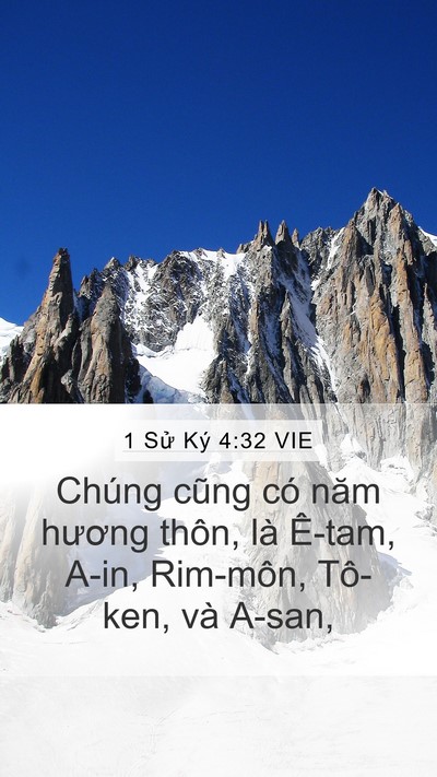 1 Sử Ký 4:32 VIE Bible Verse Image