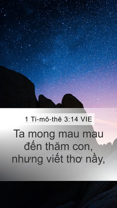 1 Ti-mô-thê 3:14 VIE Mobile Phone Wallpaper - Ta mong mau mau đến thăm con, nhưng viết - Mobile Bible Verse Wallpaper