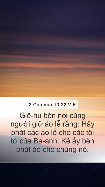 2 Các Vua 10:22 VIE Bible Verse Image