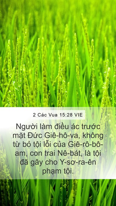 2 Các Vua 15:28 VIE Mobile Phone Wallpaper - Người làm điều ác trước mặt Đức - Mobile Bible Verse Wallpaper