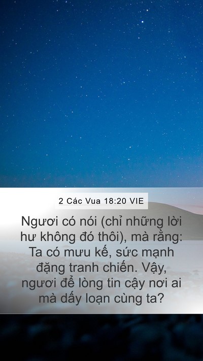 2 Các Vua 18:20 VIE Bible Verse Image