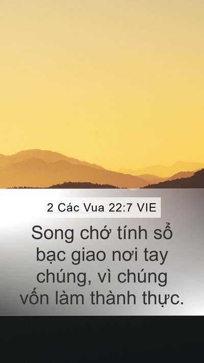 2 Các Vua 22:7 VIE Bible Verse Image