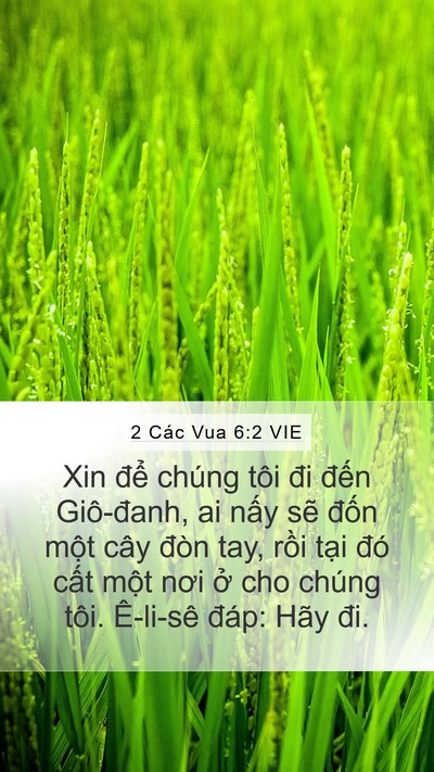 2 Các Vua 6:2 VIE Mobile Phone Wallpaper - Xin để chúng tôi đi đến Giô-đanh, ai - Mobile Bible Verse Wallpaper